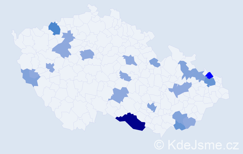 Příjmení: 'Černajová', počet výskytů 46 v celé ČR