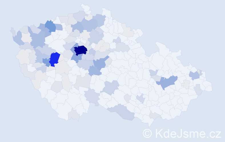 Příjmení: 'Pěnkava', počet výskytů 413 v celé ČR