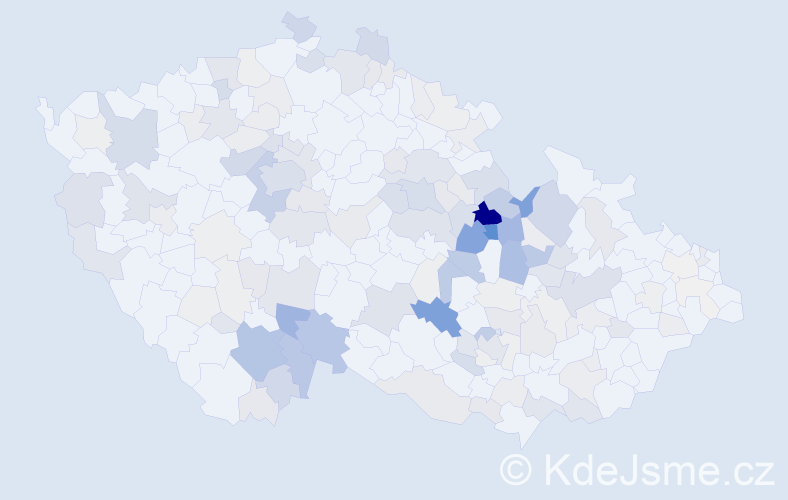 Příjmení: 'Pávková', počet výskytů 598 v celé ČR