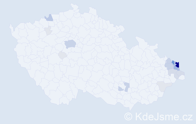 Příjmení: 'Kucharczyk', počet výskytů 89 v celé ČR