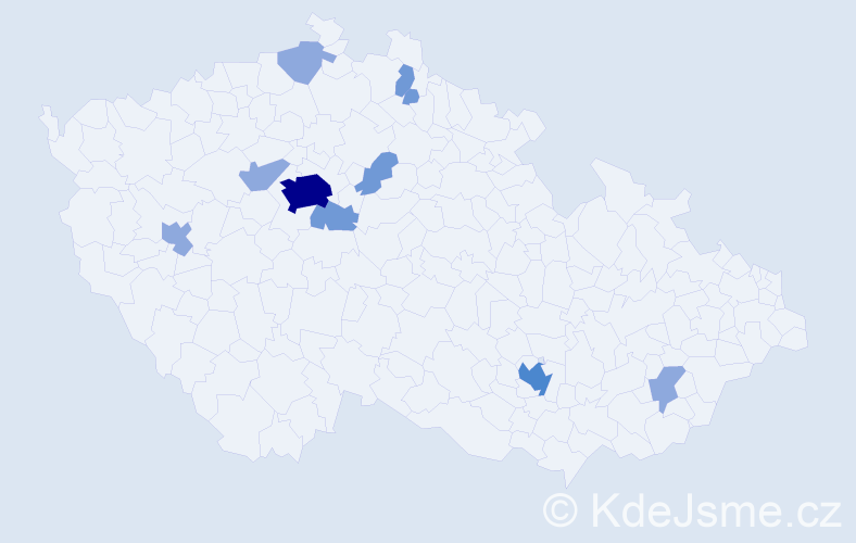 Příjmení: 'Čánská', počet výskytů 21 v celé ČR