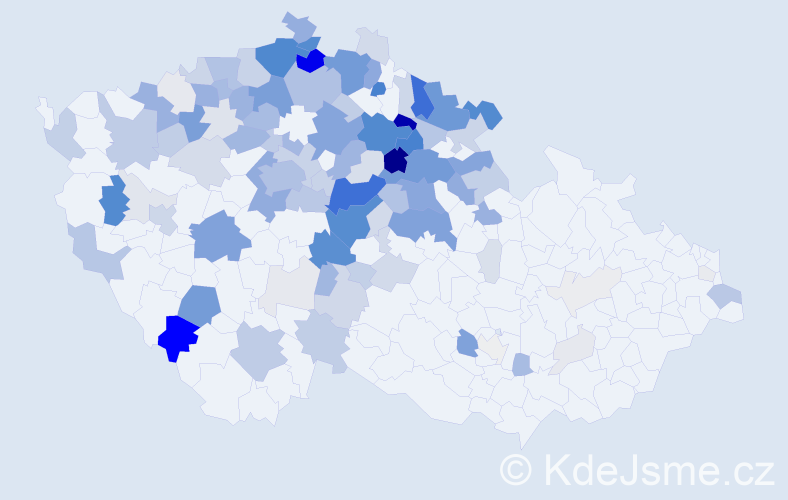 Příjmení: 'Kout', počet výskytů 509 v celé ČR