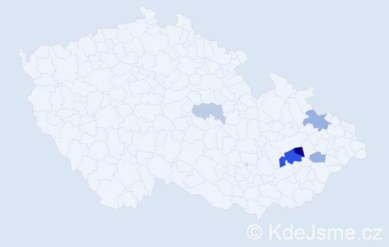 Příjmení: 'Trefilková', počet výskytů 12 v celé ČR