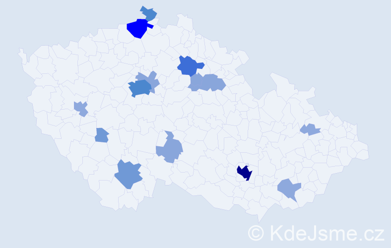 Příjmení: 'Prajs', počet výskytů 46 v celé ČR
