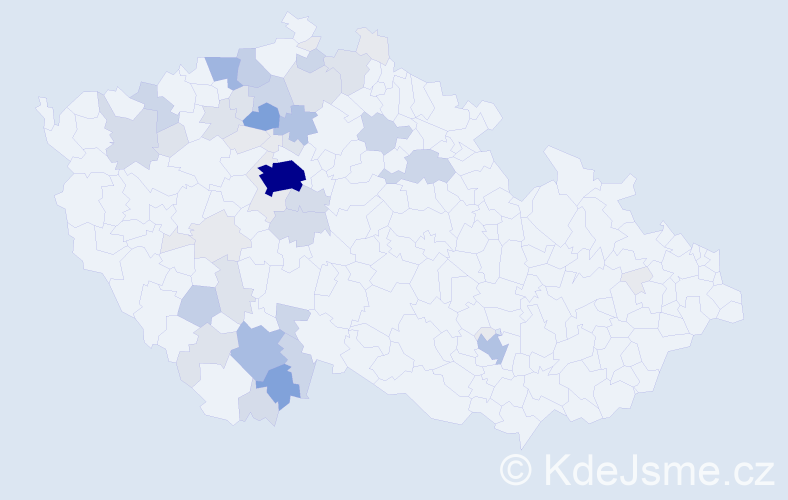 Příjmení: 'Tošnerová', počet výskytů 190 v celé ČR