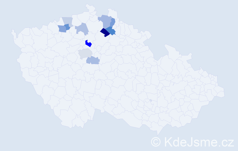 Příjmení: 'Koušková', počet výskytů 21 v celé ČR