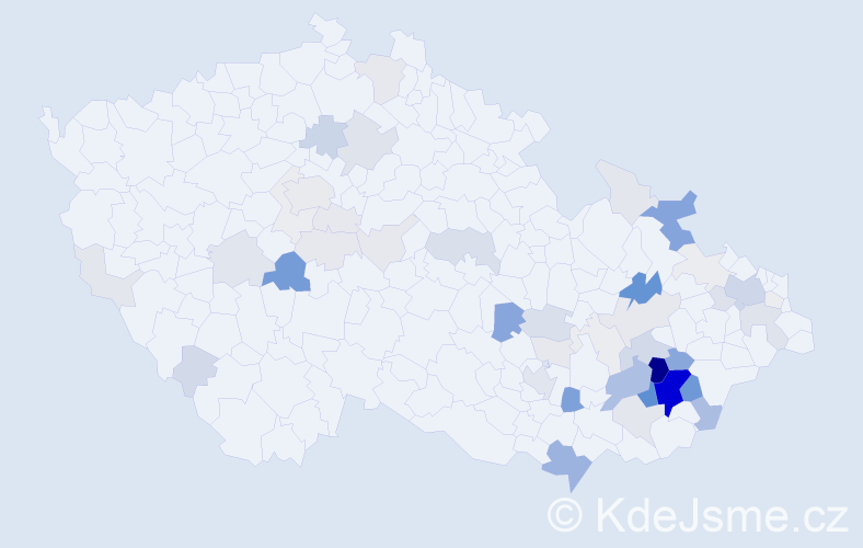 Příjmení: 'Chudárek', počet výskytů 223 v celé ČR