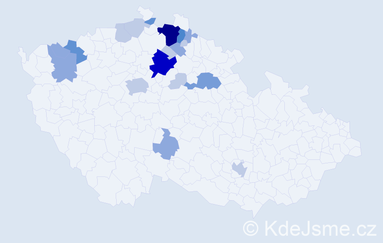Příjmení: 'Bitmanová', počet výskytů 52 v celé ČR
