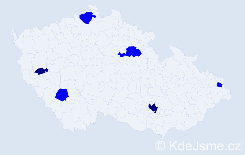 Příjmení: 'Hašanová', počet výskytů 8 v celé ČR