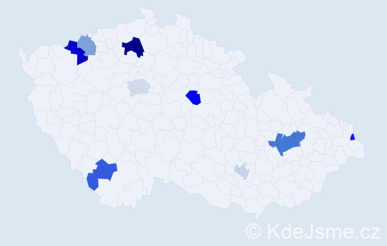Příjmení: 'Hrubišková', počet výskytů 15 v celé ČR
