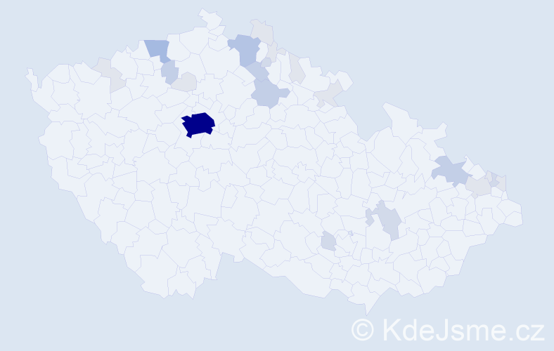 Příjmení: 'Adamičková', počet výskytů 71 v celé ČR