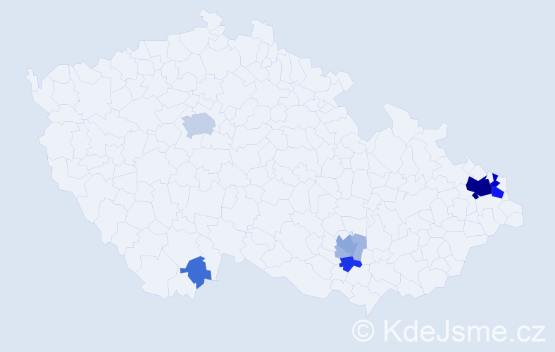 Příjmení: 'Valder', počet výskytů 45 v celé ČR