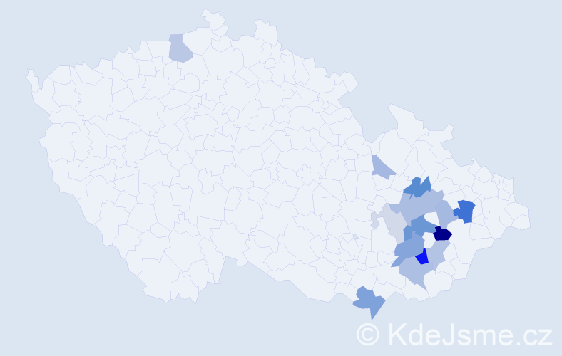 Příjmení: 'Perútková', počet výskytů 38 v celé ČR