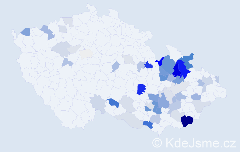 Příjmení: 'Mlčůchová', počet výskytů 117 v celé ČR