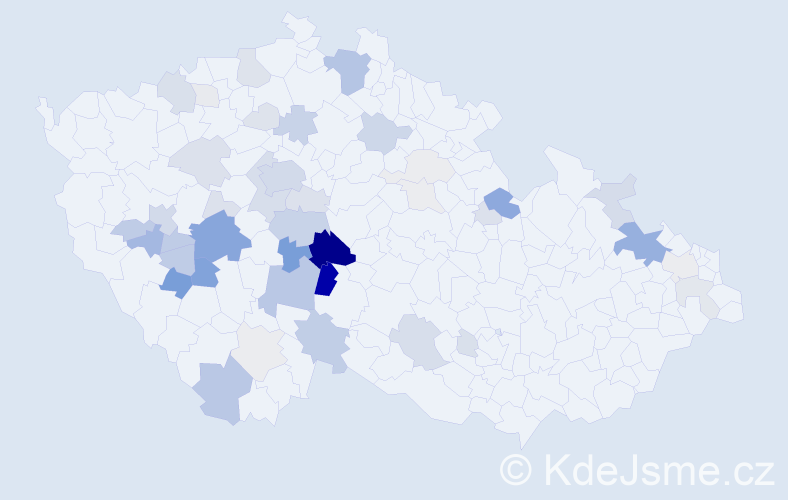 Příjmení: 'Kačena', počet výskytů 188 v celé ČR