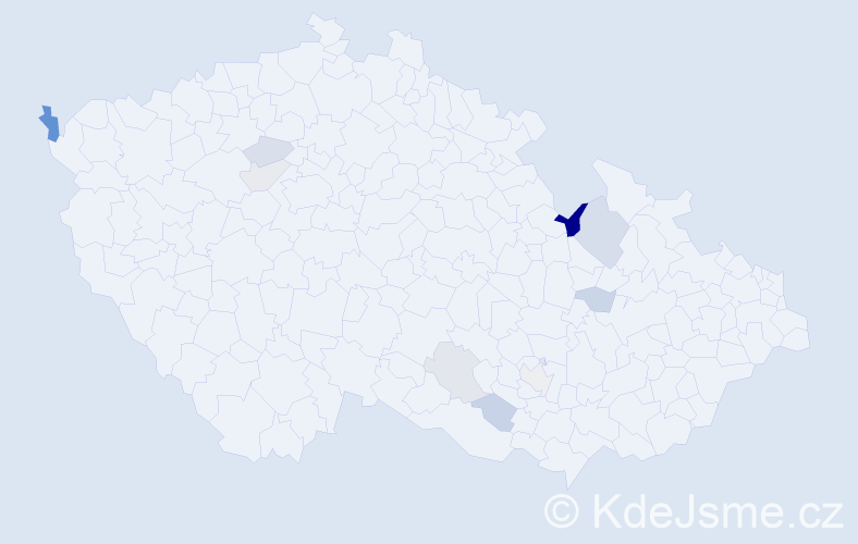 Příjmení: 'Macejáková', počet výskytů 17 v celé ČR