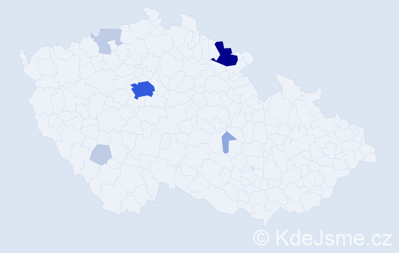 Příjmení: 'Kamitzová', počet výskytů 22 v celé ČR