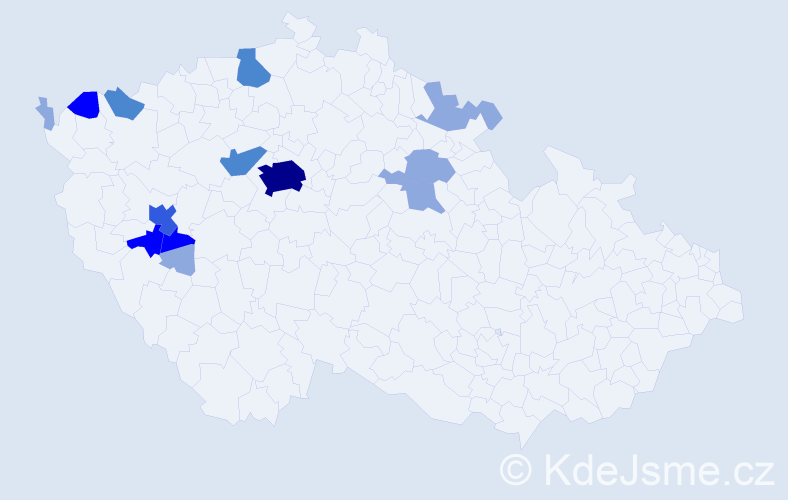 Příjmení: 'Kreč', počet výskytů 32 v celé ČR