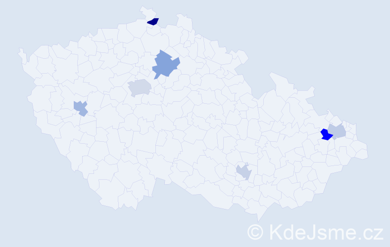 Příjmení: 'Jimenez', počet výskytů 8 v celé ČR