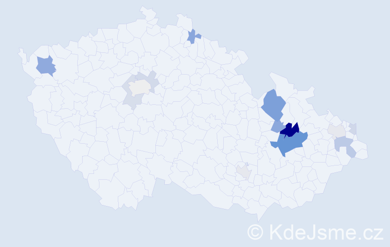 Příjmení: 'Genčurová', počet výskytů 31 v celé ČR
