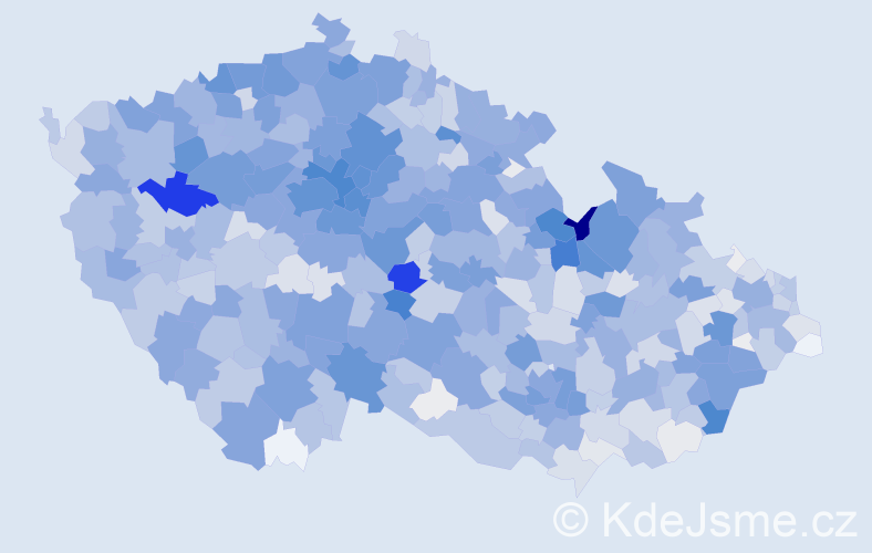 Příjmení: 'Urban', počet výskytů 7706 v celé ČR