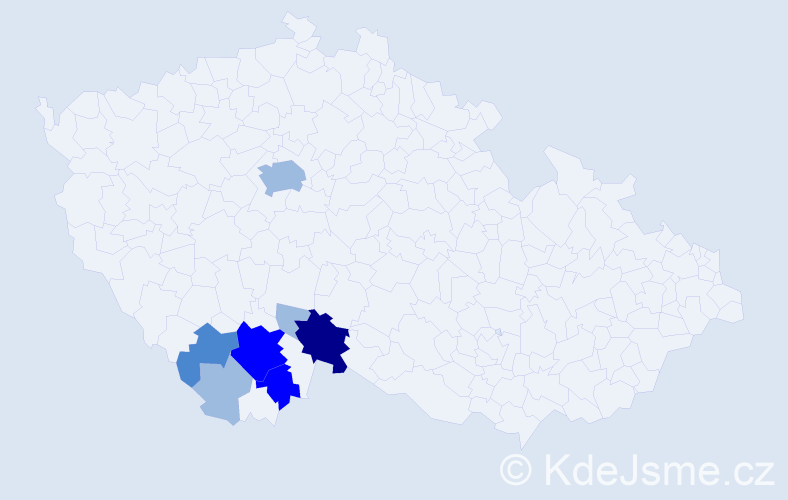 Příjmení: 'Imberová', počet výskytů 15 v celé ČR