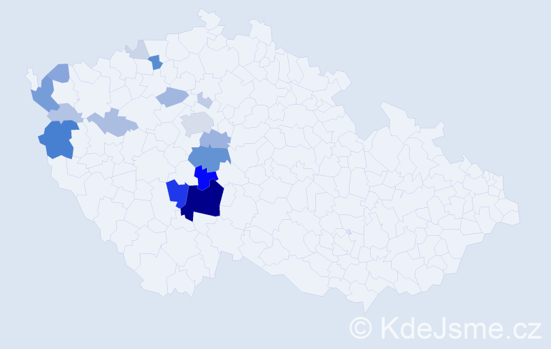 Příjmení: 'Mikulandová', počet výskytů 72 v celé ČR