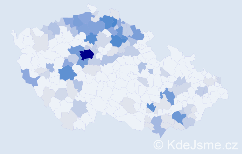 Příjmení: 'Patková', počet výskytů 389 v celé ČR