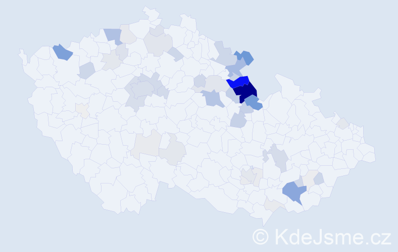 Příjmení: 'Preclík', počet výskytů 187 v celé ČR