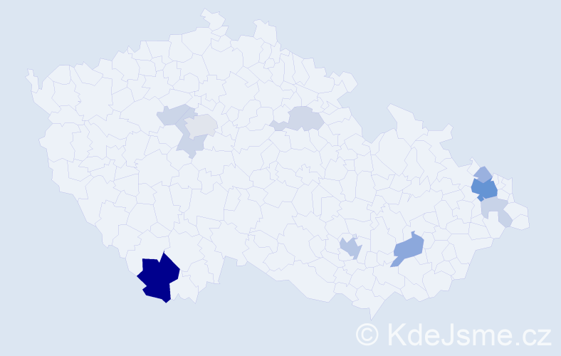 Příjmení: 'Adamíček', počet výskytů 31 v celé ČR