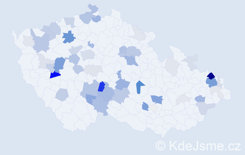 Příjmení: 'Hubert', počet výskytů 180 v celé ČR