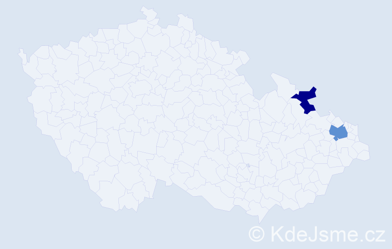 Příjmení: 'Kobirja', počet výskytů 3 v celé ČR
