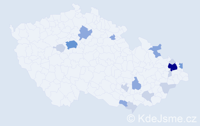 Příjmení: 'Bugala', počet výskytů 40 v celé ČR