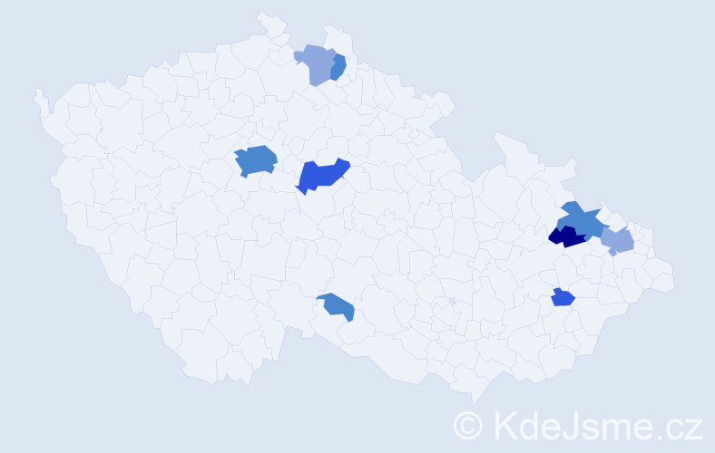 Příjmení: 'Csémi', počet výskytů 21 v celé ČR