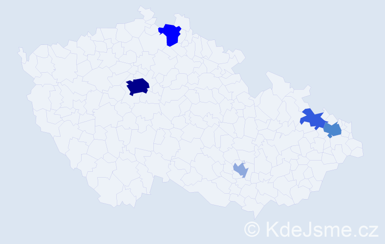 Příjmení: 'Turok', počet výskytů 15 v celé ČR