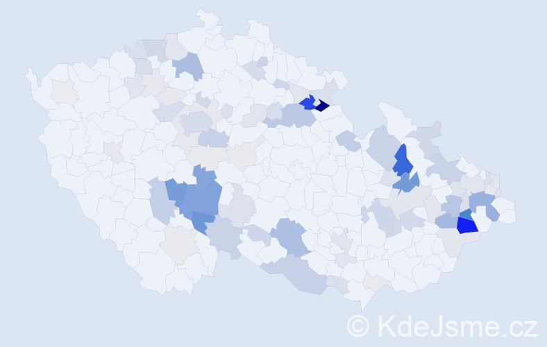 Příjmení: 'Pavlát', počet výskytů 355 v celé ČR