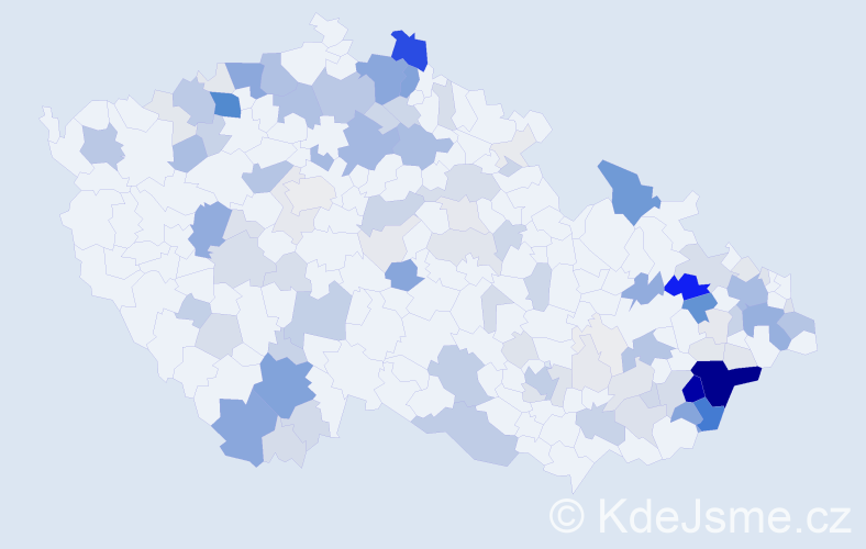 Příjmení: 'Daňová', počet výskytů 502 v celé ČR