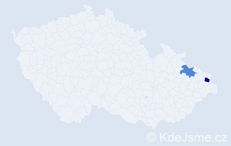 Příjmení: 'Tyron', počet výskytů 3 v celé ČR
