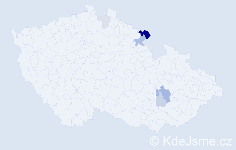 Příjmení: 'Pulter', počet výskytů 11 v celé ČR