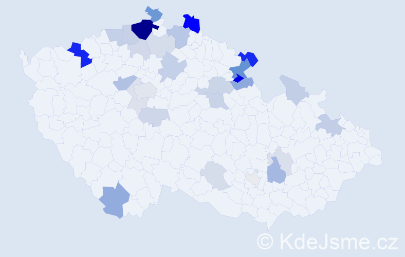 Příjmení: 'Moro', počet výskytů 82 v celé ČR