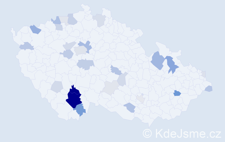Příjmení: 'Božovská', počet výskytů 96 v celé ČR
