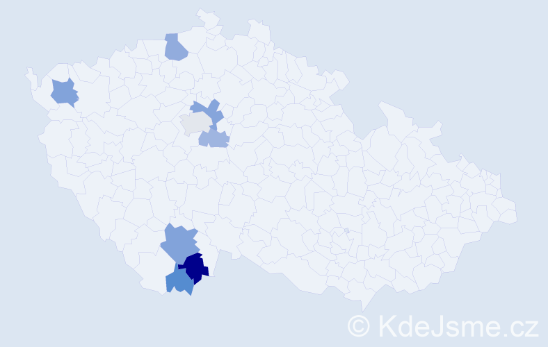 Příjmení: 'Nártová', počet výskytů 15 v celé ČR