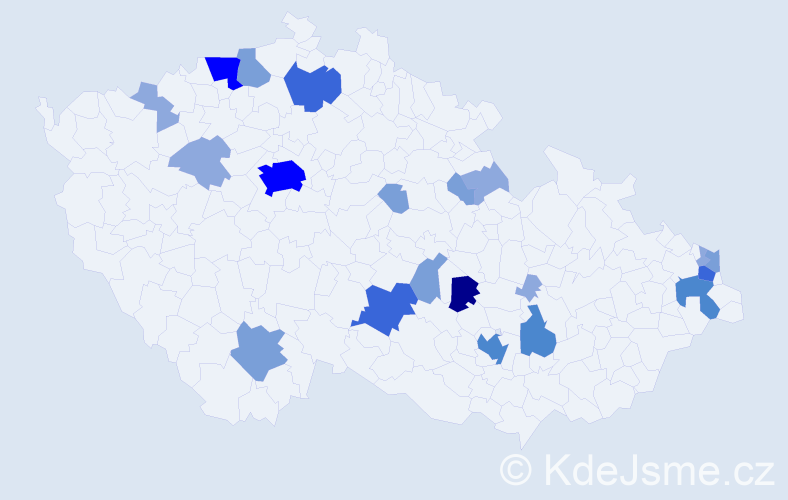 Příjmení: 'Roudenský', počet výskytů 55 v celé ČR