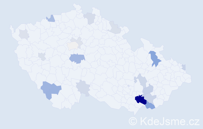 Příjmení: 'Raiskup', počet výskytů 50 v celé ČR
