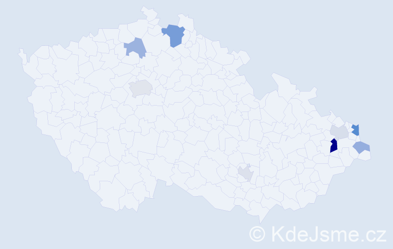 Příjmení: 'Krysa', počet výskytů 16 v celé ČR