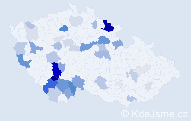 Příjmení: 'Sobolík', počet výskytů 122 v celé ČR
