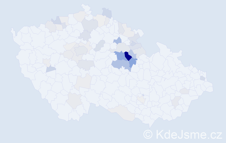 Příjmení: 'Bidlová', počet výskytů 142 v celé ČR