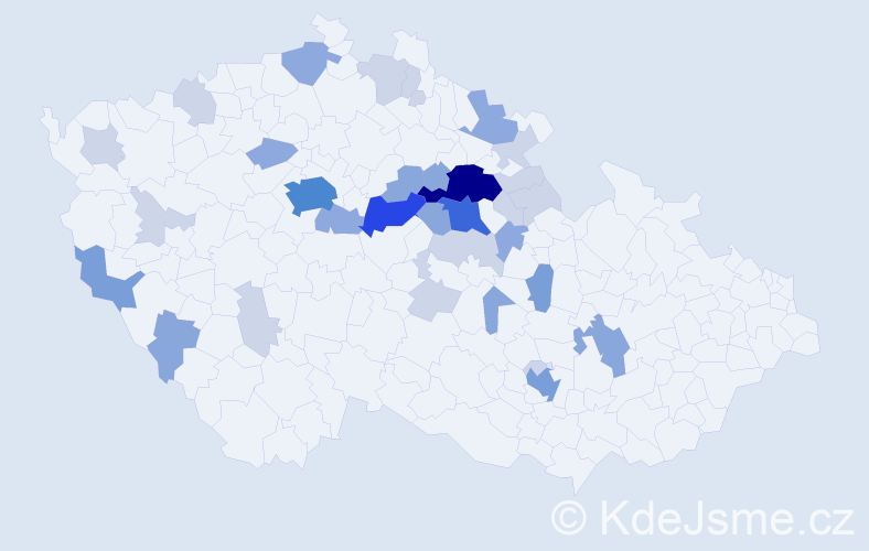 Příjmení: 'Bendáková', počet výskytů 92 v celé ČR