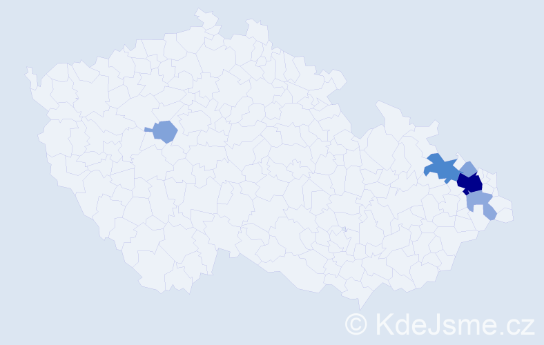 Příjmení: 'Redzinová', počet výskytů 17 v celé ČR