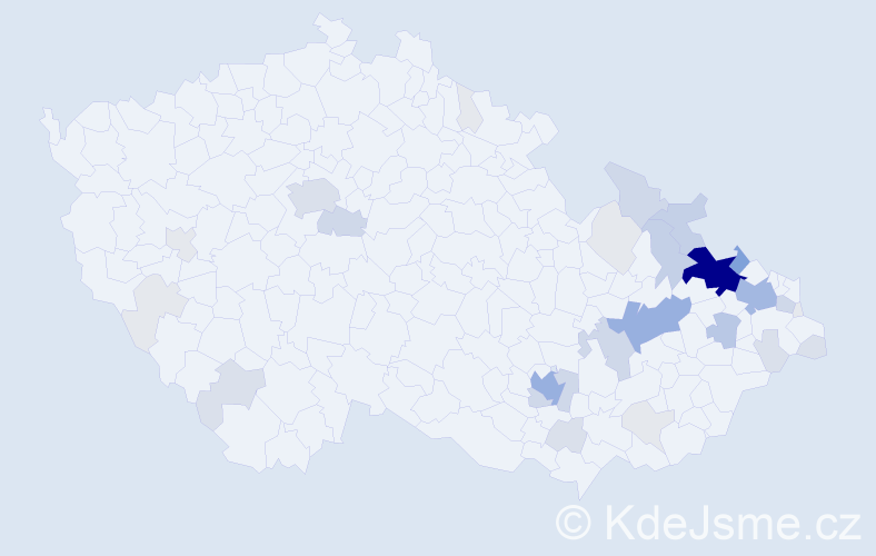Příjmení: 'Raidová', počet výskytů 124 v celé ČR